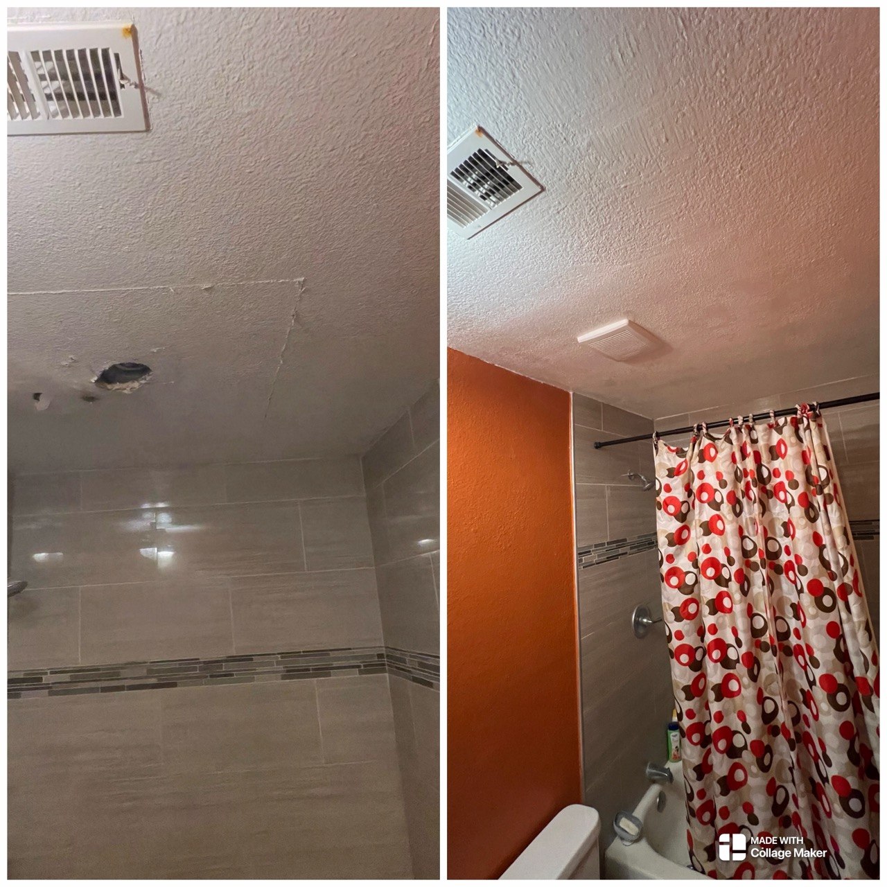Ceiling repair bathroom