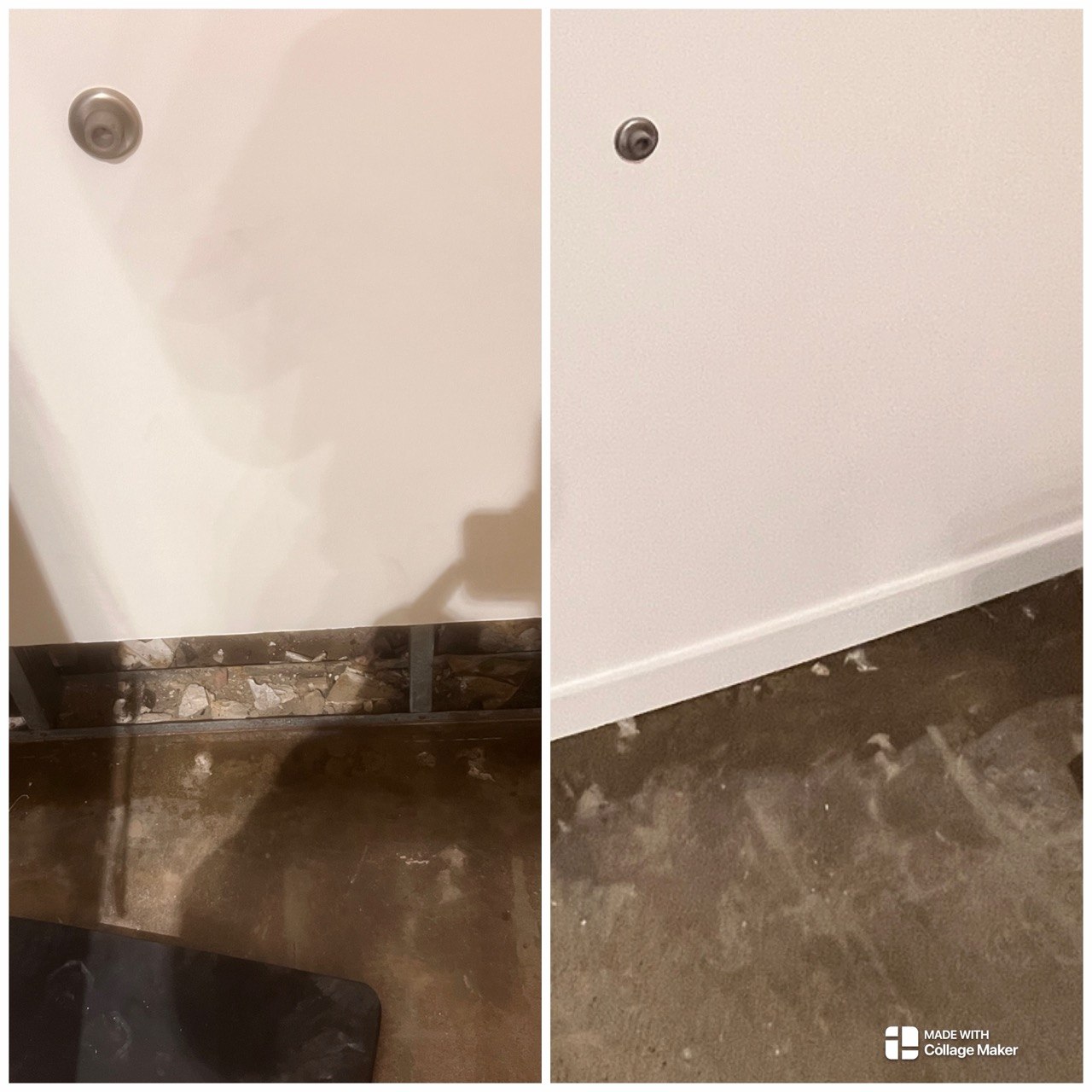 Baseboard trim installation