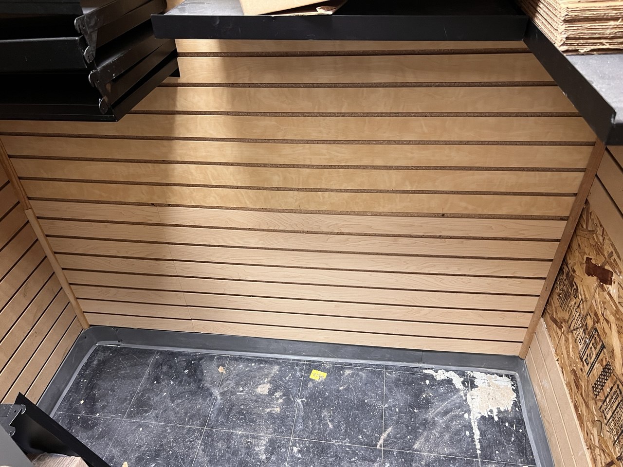 Wood slat accent wall