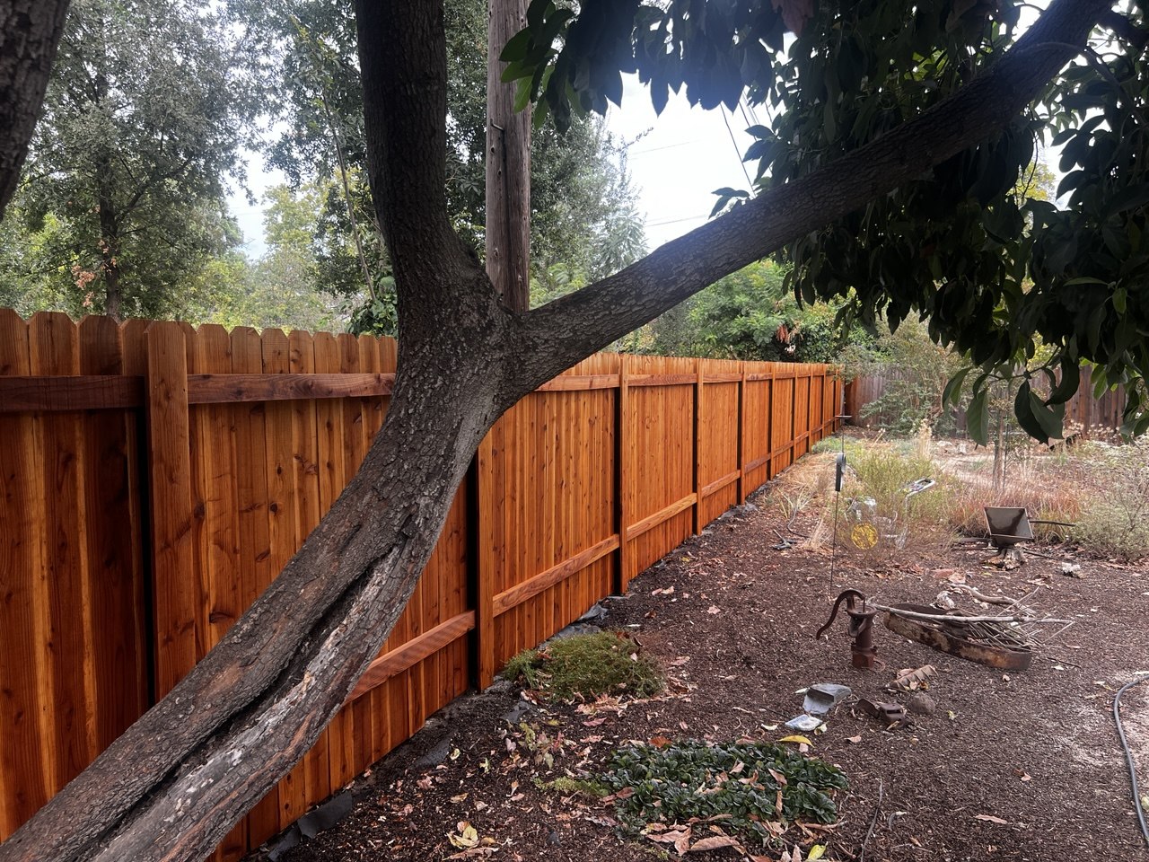 Cedar fence installation — Sacramento handyman